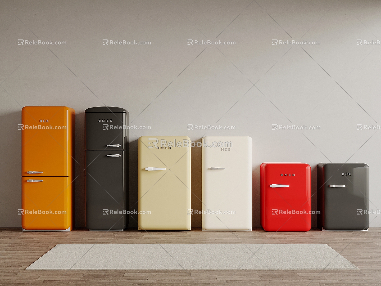 Mini refrigerator single door refrigerator mini refrigerator 3d model