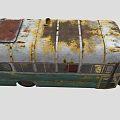 Old Rusty Bus With Faded Yellow And Green Paint And Number 142