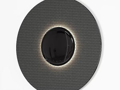 Modern Round Wall Sconce With Textured Surface And Ambient Light Ring 3d model