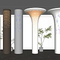 Modern Column Special-shaped Decorative Column Architectural Column 3d model