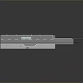 3D Model of Car Driving on Road with Street Lamps in Gray Background