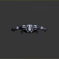 Futuristic Sci Fi Game And Movie Character With Silver Red Mechanical Armor And Detailed Body