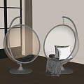 Transparent Spherical Hanging Chairs In Modern Living Room With Window Wooden Floor And Cushions