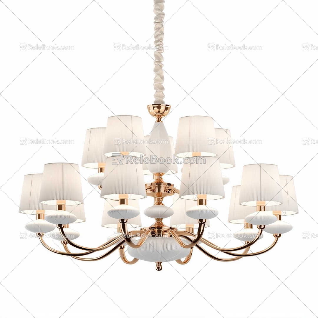 French chandelier lamps 3d model