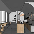Net red punch in milk tea shop 3d model