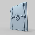 Heavy Duty Metal Security Door With Hinges And Circular Handle Design