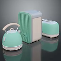 Modern Mint Green Home Living Essentials Teapot Mini Fridge And Toaster