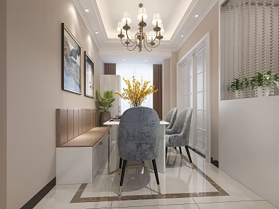 Affordable luxury dining room 3d model