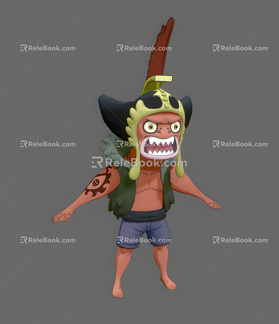 One Piece Shark Man Dharma One Piece Animation Movie Game Cartoon Dharma Sharkman Can Do Action 3d model