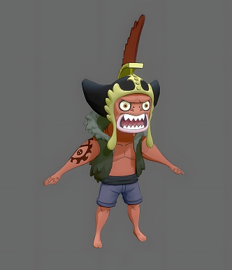 One Piece Shark Man Dharma One Piece Animation Movie Game Cartoon Dharma Sharkman Can Do Action 3d model