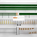 Green And Gray Railings With Yellow Stripes For Road And Staircase