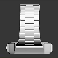 Casio Digital Watch With Silver Metal Strap And Square Dial Design 3d model