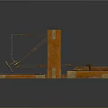 Vintage Wooden Mechanical Device with Metal Components and Platform Base