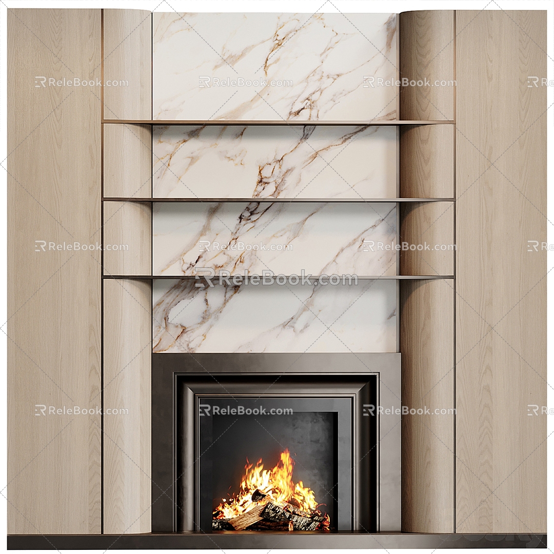 Modern Fireplace 3d model