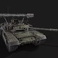 Military Armored Tank With Camouflage Paint Top Mounted Grille And Tracks