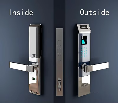 Smart Door Handle With Inside Outside Design Fingerprint Recognition And Numeric Keypad 3d model