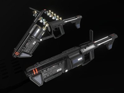 Sci-fi Grenade Launcher model