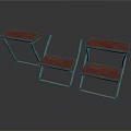Folding Table And Chair Set With Wooden Tops And Metal Frames