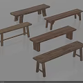 Various Solid Wooden Benches With Different Natural Designs For Home Decoration