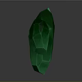 Green Crystals in Various Shapes with Glossy Surface on Gray Background