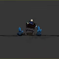 Underground Mining Cave Scene With Minecart Wooden Tracks And Blue Crystals