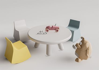 Modern Children's Table and Chair Children's Table and Chair Combination 3d model