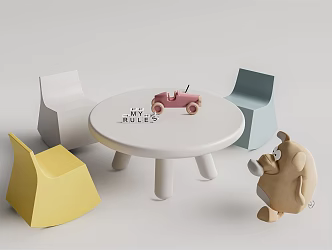 Modern Children's Table and Chair Children's Table and Chair Combination 3d model