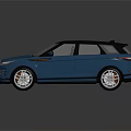 Range Rover SUV Blue Exterior With Black Roof And White Wheels Modern Design