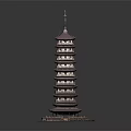 Traditional Chinese Multi layered Tower Featuring Eaves And Square Base Structure 3d model