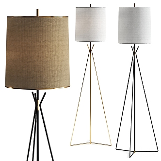 New Chinese Style Fabric Floor Lamp 3d model