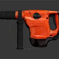 Red Handheld Rotary Hammer For Professional Industrial Construction Work 3d model