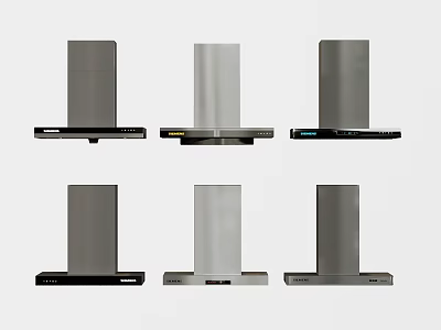 Stainless Steel Kitchen Range Hoods Various Styles Modern Design For Home Kitchen Appliances 3d model