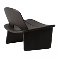 Black Wooden Leisure Chair With Modern Minimalist Design And Hollow Backrest
