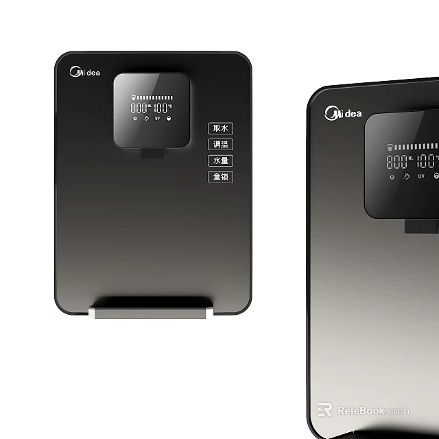 Modern Midea Black Kitchen Appliance With Digital Display And Control Buttons 3d model 