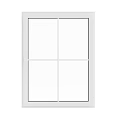 Stylish Casement Window Design Featuring Four Panel Glass And White Frame Structure 3d model