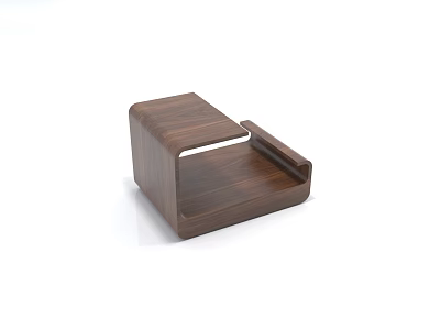 Modern Walnut Wooden Coffee Table With Minimalist Design And Sleek Lines 3d model