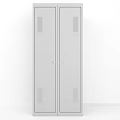 Metal Storage Locker With Double Door Open Design Internal Shelf And Ventilation Slots
