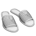 Beige Perforated Open Toe Slippers with Brown Leather Sole and Casual Design