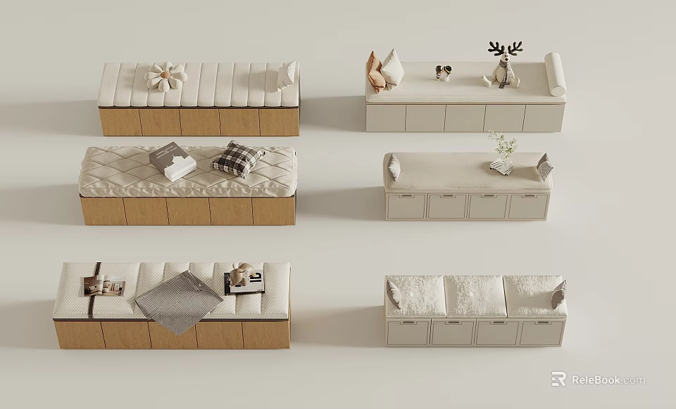 Various Stylish Sofa Designs With Cushions Storage And Wooden Frames 3d model 