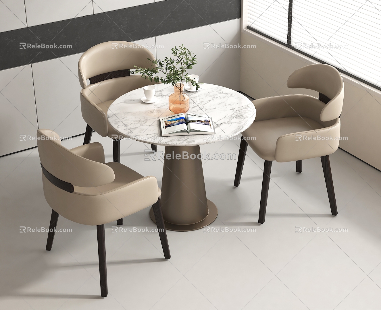 Leisure table and chair combination negotiation table and chair combination 3d model