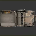 Military Style Utility Vehicle With Camouflage Paint Open Cargo Bed And Off Road Tires