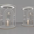 Modern Round Display Shelves With Ring Lighting And Elegant Interior Layers 3d model