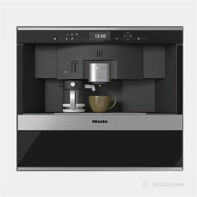 Modern Built In Coffee Machine Kitchen Appliance With Coffee Cup And Digital 3d model 