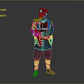 Tactical Uniformed Character Standing With Crossed Arms Helmet Mask And Blue Gear