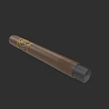 3D Rendered Detailed Brown Cigar With Golden Pattern And Black Tip