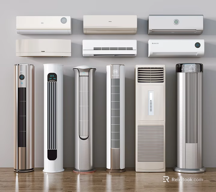 Various Types Of Air Conditioner Fans With Modern Designs And Efficient Cooling Features 3d model 