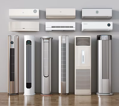 Various Types Of Air Conditioner Fans With Modern Designs And Efficient Cooling Features 3d model