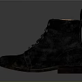 Black Leather Lace Up Boots With Brown Sole And Orange Lining