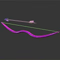 Purple Glowing Bow And Arrow With Futuristic Design And Shiny Reflection