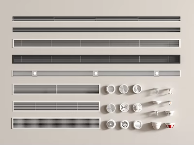 Variety Of Air Conditioner Vent Designs Displayed 3d model